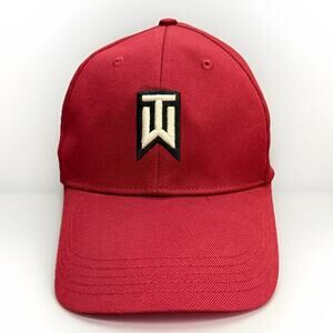 Vintage Nike Red TIGER WOODS One FlexFit VR Fitted Golf Hat S/M 319961-677 Rare